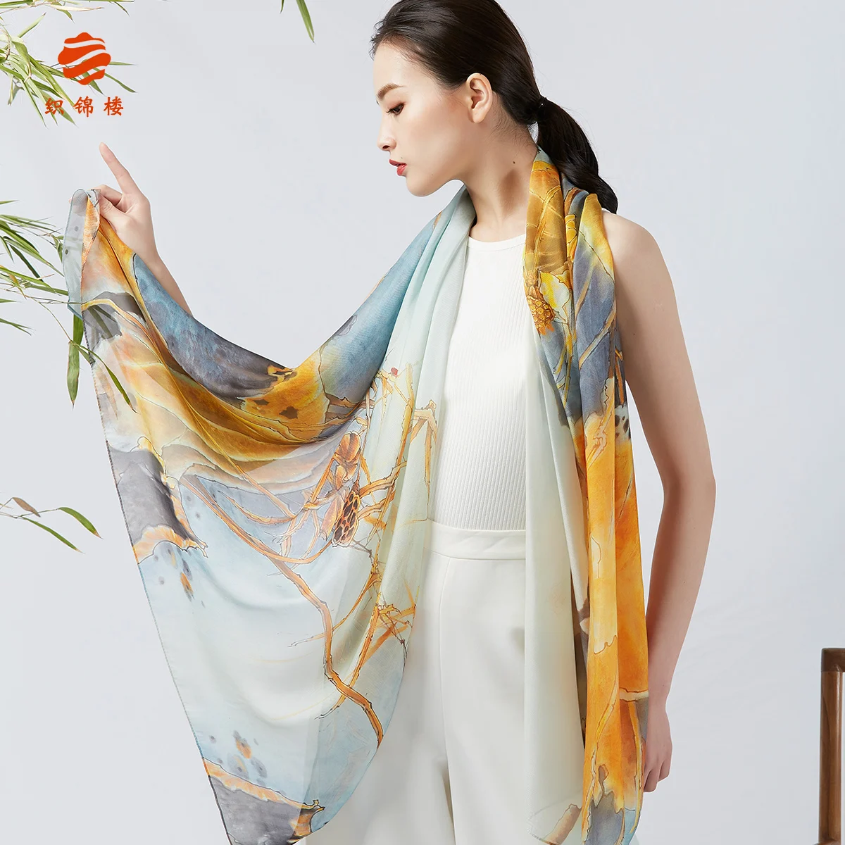 

Zhijinlou Hangzhou Silk Silk Scarf Women's Spring and Autumn Mulberry Silk Scarf Thin and All-Matching Scarf Shawl Outer Match