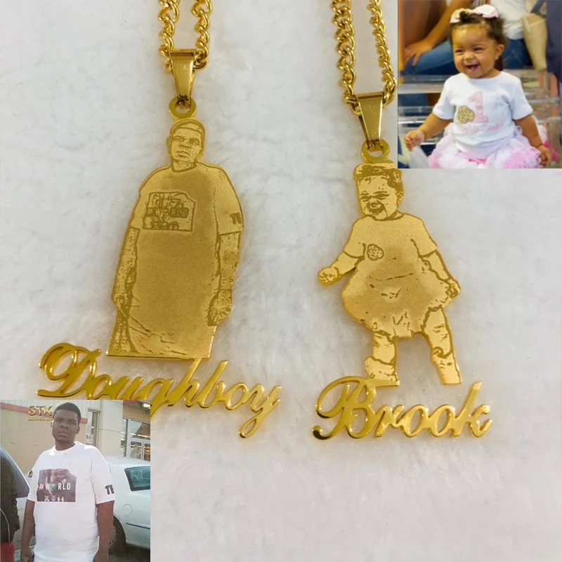 

Personalized Photo Necklaces For Women Custom Stainless Steel Name Pendants Necklace BFF Bijoux Friend Gifts 2021 Collier