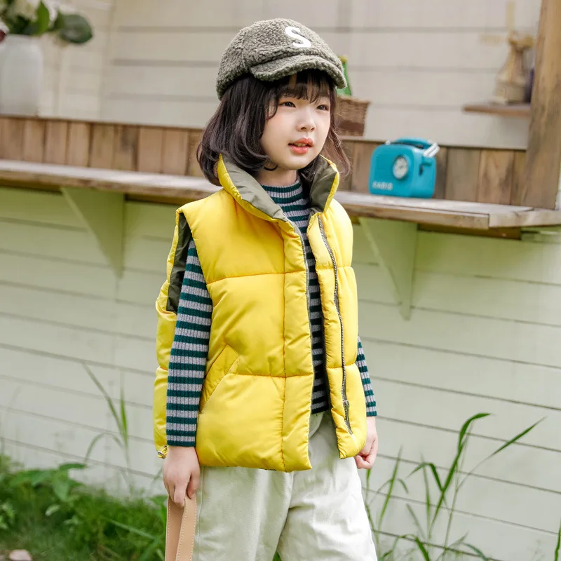 

2020 Autumn Winter Children Vests Coats 2-8 Year Warm Waistcoats For Boys & Girls Color Red Yellow Little Child Vests Unisex