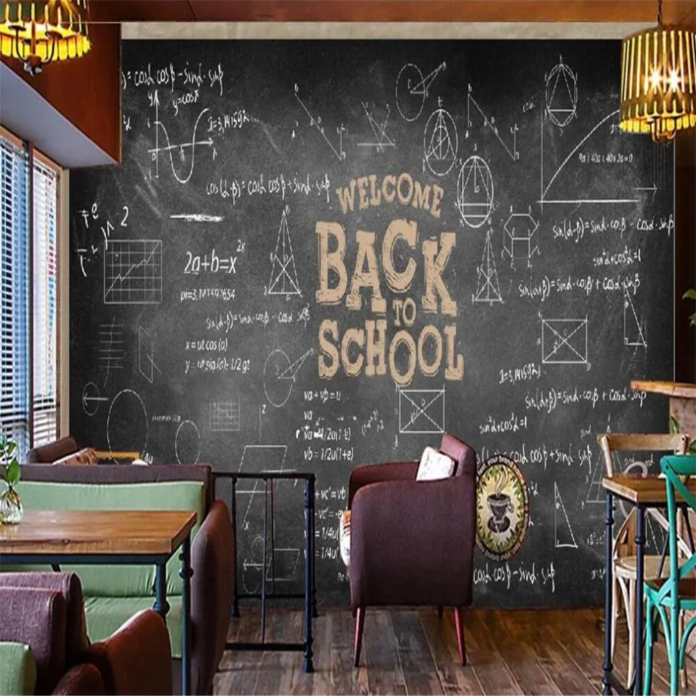 3D-обои Milofi на заказ роспись ретро ностальгическая черная доска формула бар фон