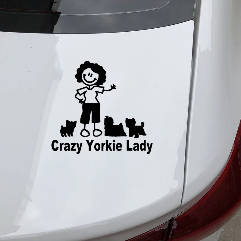 

Car Stickers Crazy Mrs. York Cartoon PVC Car Decoration Accessories Decals Creative Waterproof Sunscreen Black/white,17cm*16cm