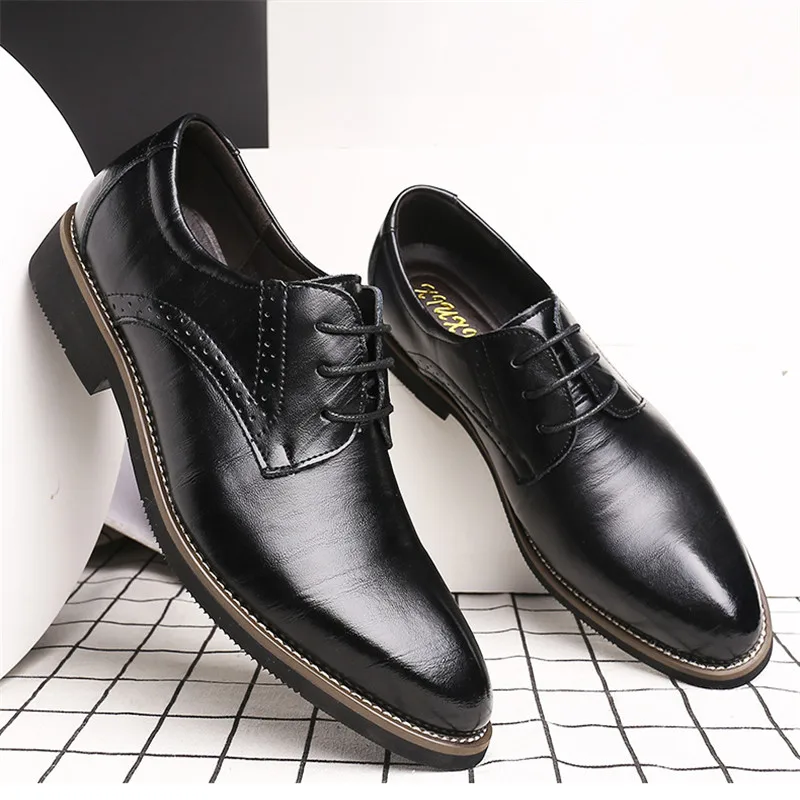 Мужские оксфорды с перфорацией типа броги обувь из натуральной кожи официальная