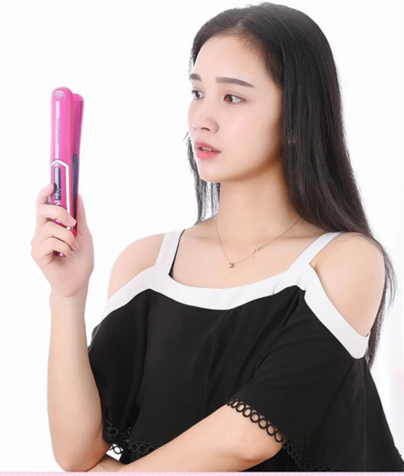 Беспроводная завивка для волос, заряжаемая через USB, выпрямитель бантиков, выпрямитель для волос двойного назначения, железные щипцы, мини-выпрямитель для волос для женщин.