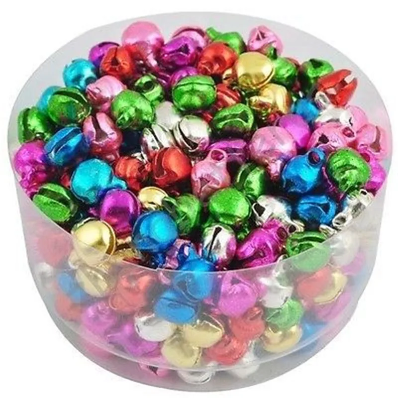 8*6 мм красочные рождественские бусины маленькие Jingle Bellsl Decration Beads Charm Diy Подвески DIY