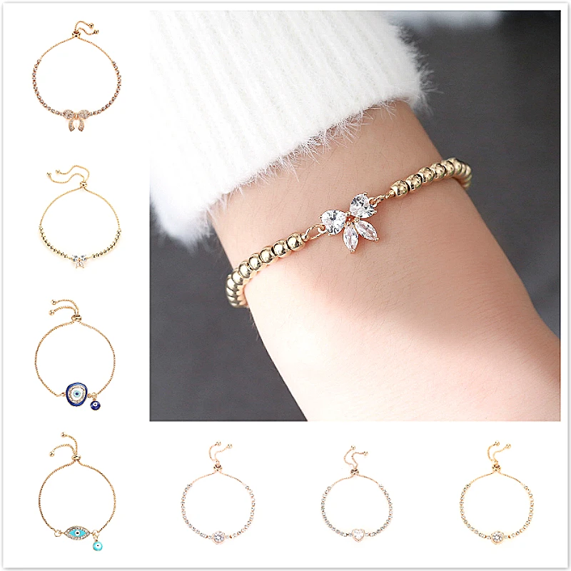 Новинка 2020 браслет из звеньев цепи стильные браслеты циркония розовое золото