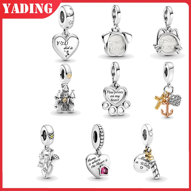 

FIT original authentic 925 sterling silver Love pandora beads for women fashion classic luxury DIY jewelry snake charm bracelet