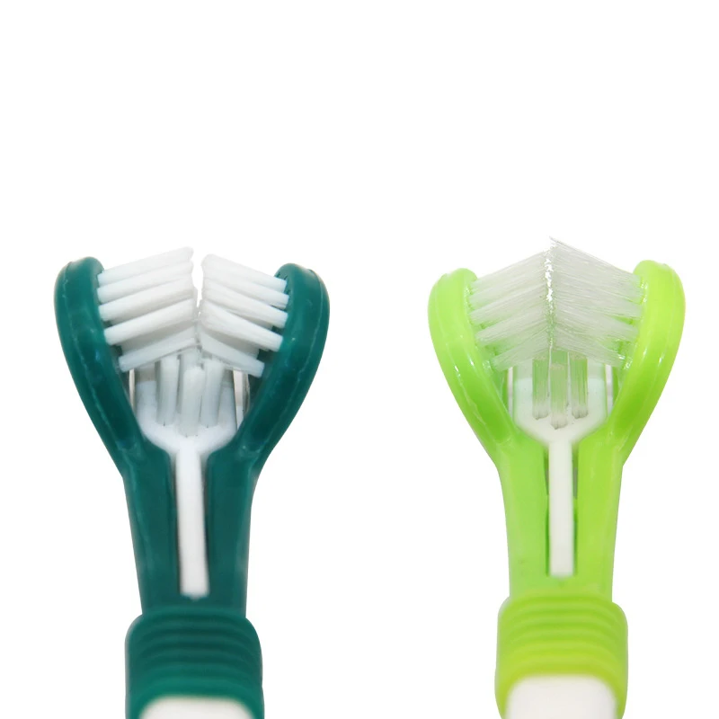 

Three Sided Dog Pet Toothbrush Dog Brush Addition Bad Breath Tartar Teeth Care Universal Cat Dog Tooth Cleaning Pet Toothbrush