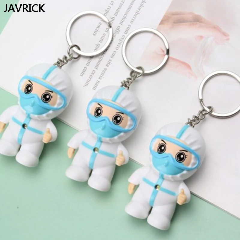 Сувенир белый брелок для медсестры с мультяшным рисунком подвеска крючком I Love U