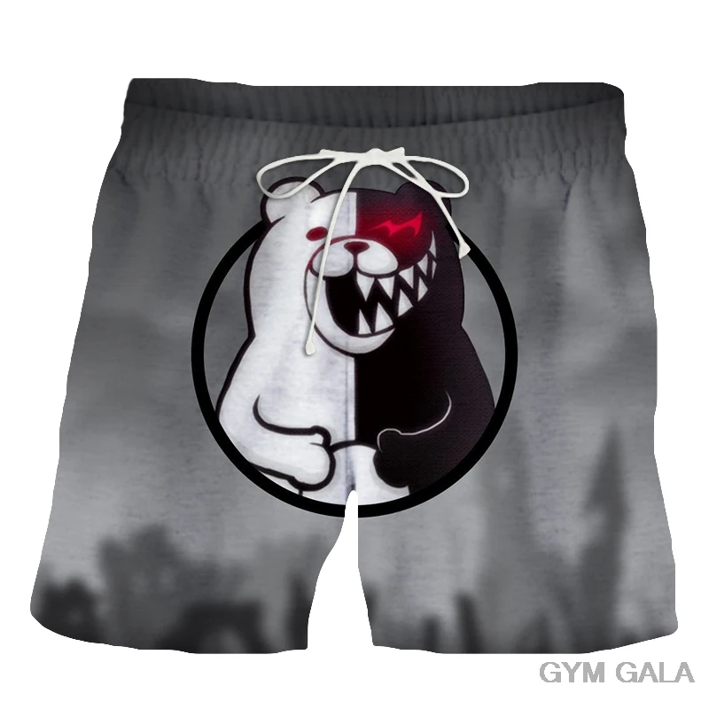 

Danganronpa Cosplay Figure Poster 3D Men's Shorts Summer Island Vacation Beach Shorts Men Baggy Monokuma Casual Sport Shorts