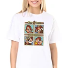 Женская модная Милая футболка с изображением диснеевских чипов и Дейла, женская футболка с квадратным принтом, женские футболки, простая повседневная женская футболка в стиле Харадзюку