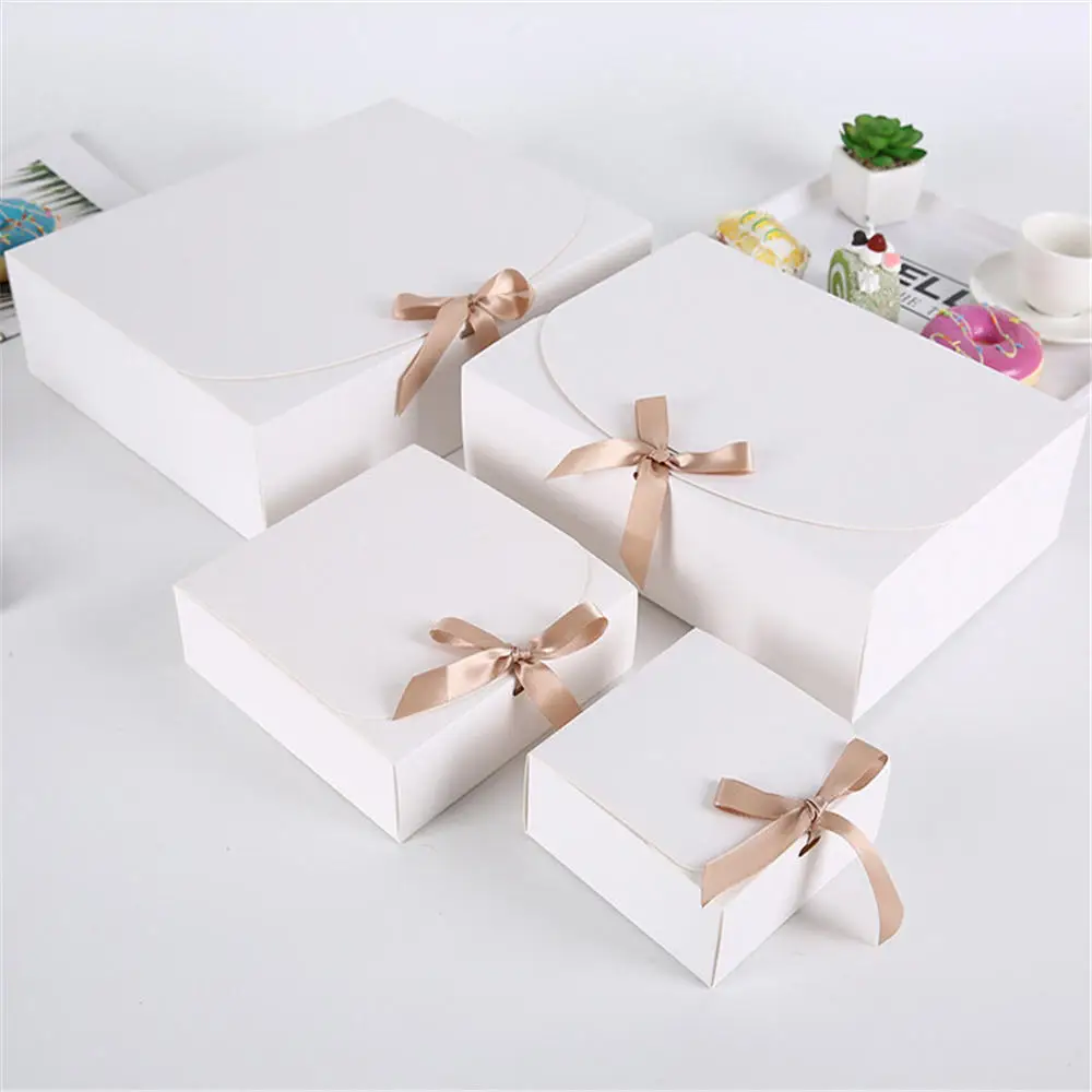 

10pcs Square Kraft Paper Box Gift Box Valentine's Day Gift Package Box Candy Storage Boxes With Ribbons Small Gifts Crafts Boxes