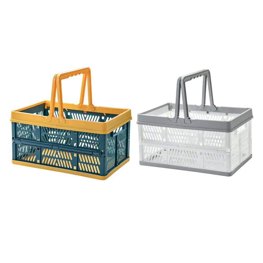 

Portable Basket Folding Storage Basket Portable Food Snack Storage Basket Household Plastic Picnic Grocery Shopping Basket