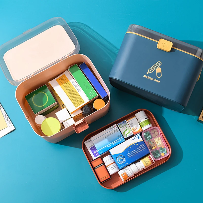 

Home Care Medicine Box Portable Large First Aid Box Household Plastic Multi-Layer Medicine Storage Box Personal Health Care P9
