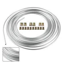 Hot Sale 25 Ft 3/16 Brake Line Kit Steel Tube Roll Silver Flexible With 16*Fittings  Brand New And High Quality