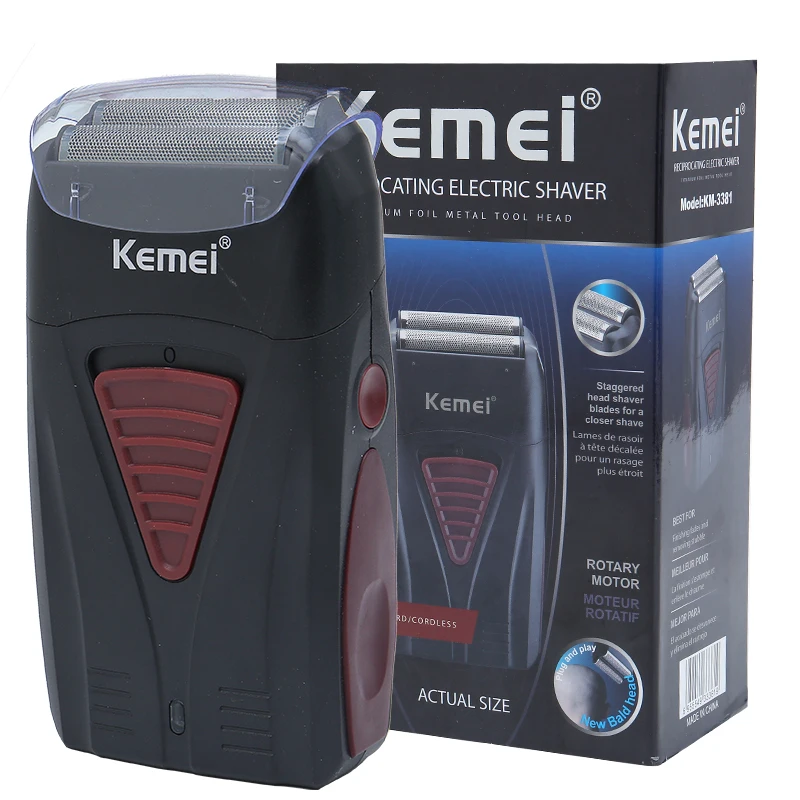 

Kemei Electric Razor Baldheaded Cordless Rechargeable Professional Shaver Barber Shaving Machine Reciprocating Twin Net KM-3381