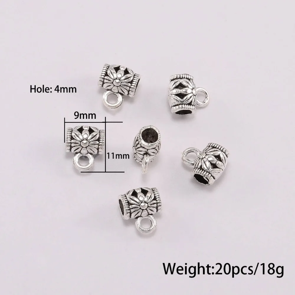 20 шт./лот зажимы для античной подвески коннекторы крючков ожерелья бусина