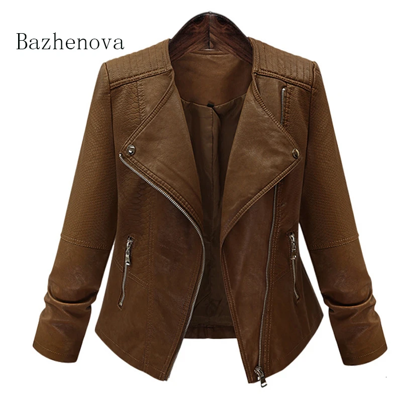 Bazhenova/женское Свободное пальто из искусственной кожи женская зимняя модная