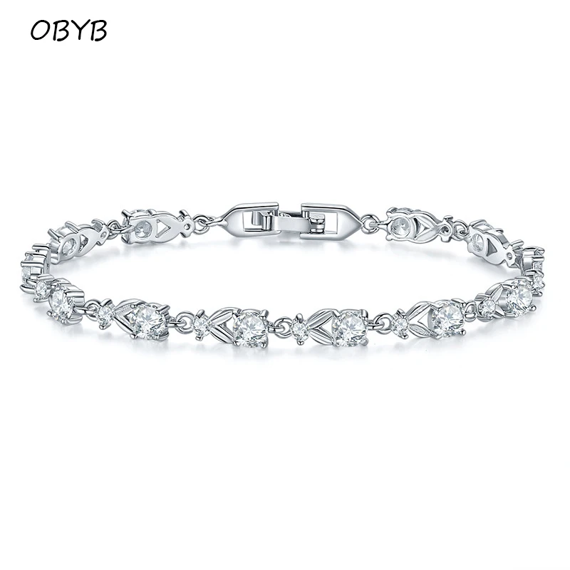 

New Austrian Vintage Silver Jewelry Bracelets For Women Luxury Forest Series Iced Bracelet Crystal Zircon AAA Fine Jewelry Gift