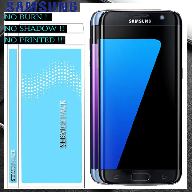 Новый 5 ''ЖК дисплей с рамкой без ожога для SAMSUNG Galaxy s7 edge G935 G935F кодирующий