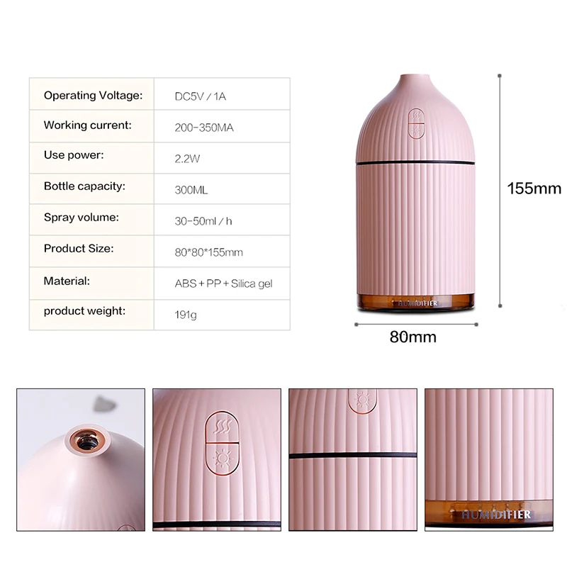 

Mini USB Air Humidifier Essential Oil Diffuser Diffuser Car USB Aroma Diffuser Night Light Aromatherapy Diffuser USB