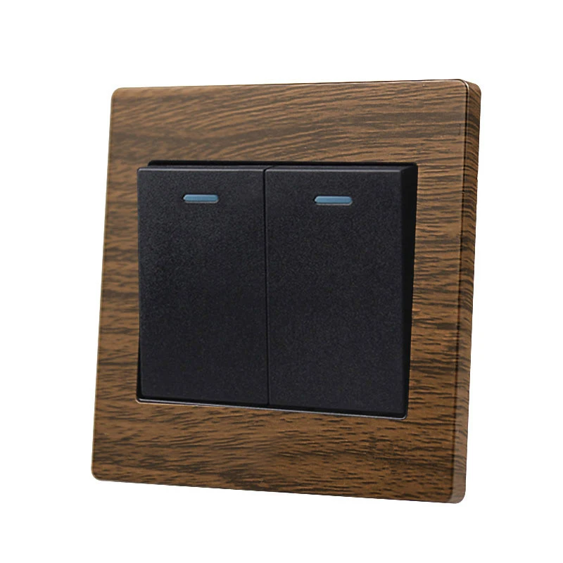 Роскошный настенный выключатель с нажимной кнопкой 2-х канальный