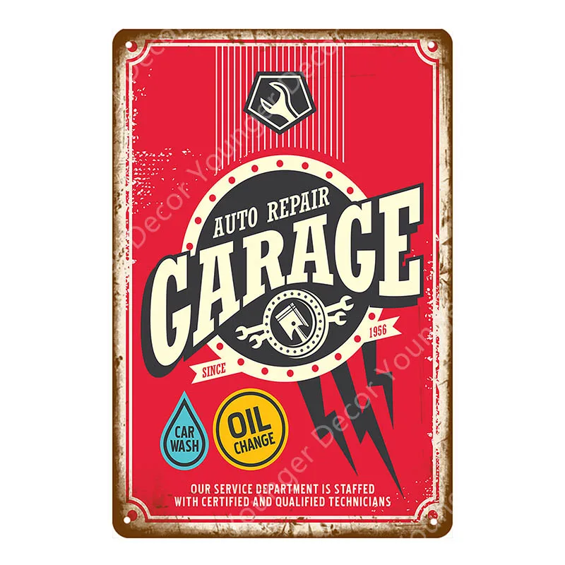 Дедуся для жестяные вывески «Garage» Инструменты для ремонта автомобилей Шины металла плакат настенный художественный Декор Винтаж декоративная тарелка мой гараж мои правила доска YI-087 - Цвет: YD1640EI