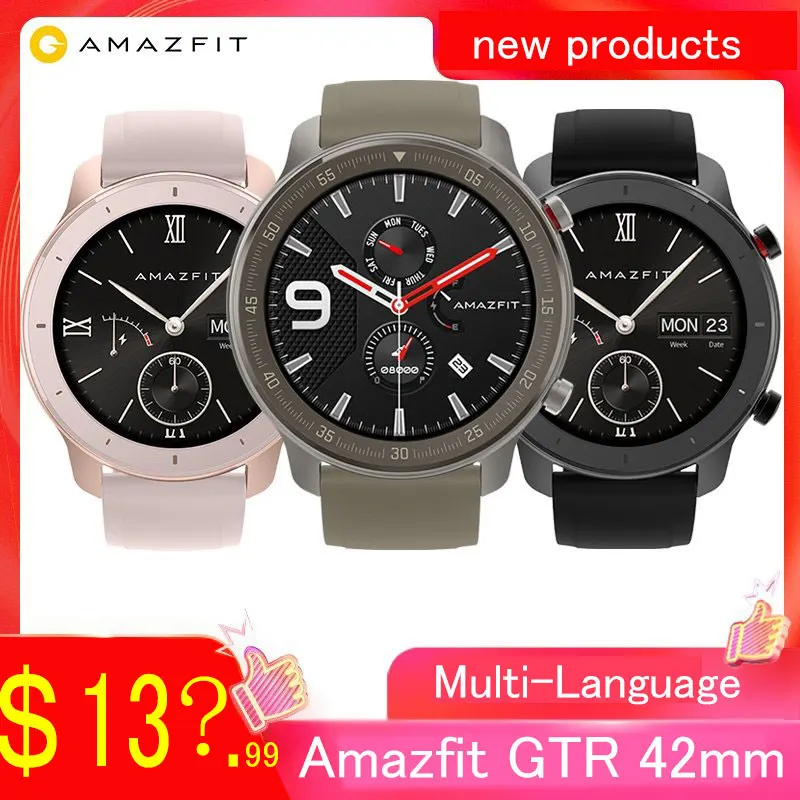 Глобальная версия умных часов Amazfit GTR 42 мм 47 водонепроницаемые 5ATM 24 дневная