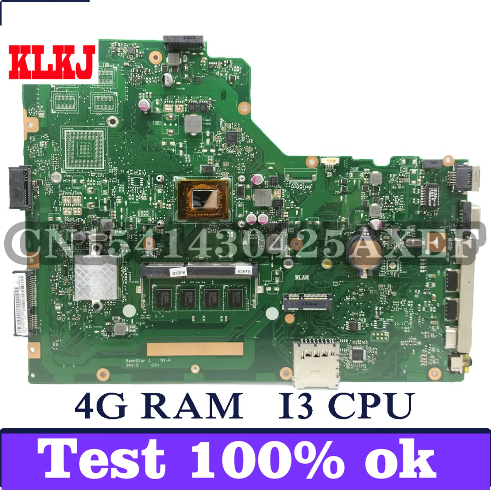

KLKJ X75A материнская плата для ноутбука ASUS X75A X75VD X75V X75 тест оригинальная материнская плата 4G Оперативная память I3-2370M