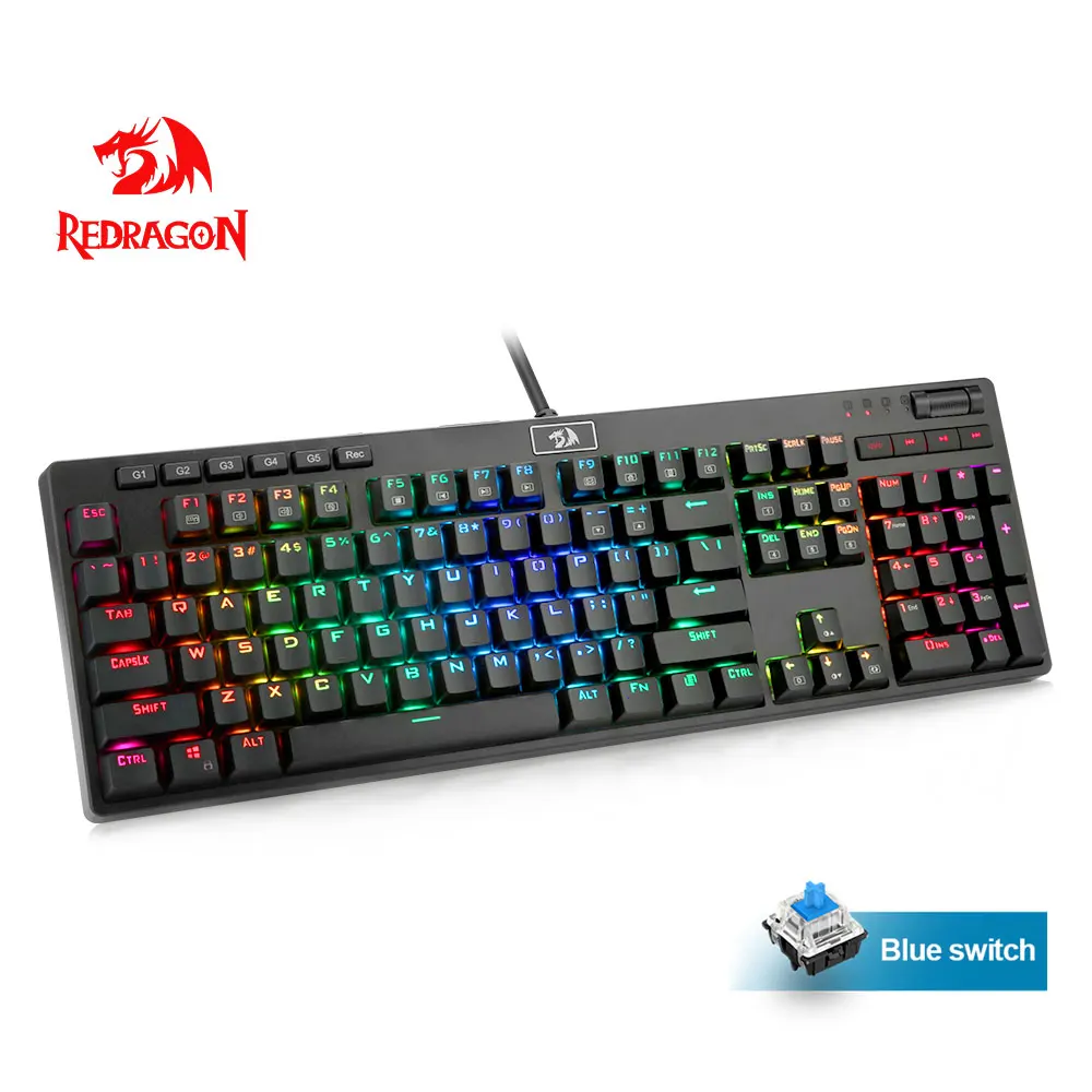 Механическая игровая клавиатура Redragon MANYU K579 с RGB подсветкой USB синий