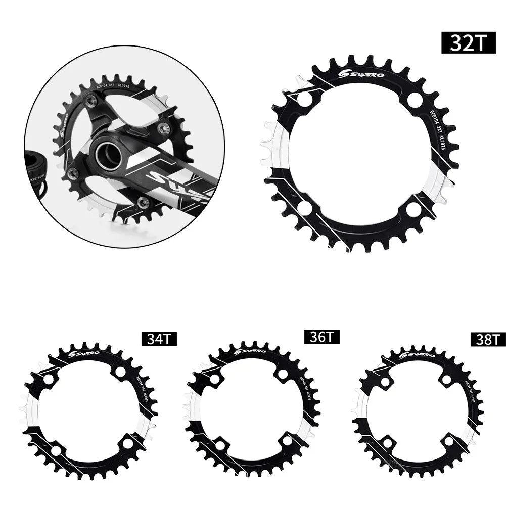 

104mm BCD 32-38T MTB Bike Chainring Narrow Wide Round Road Bicycle Chainwheel Aluminum Alloy Bicycle Parts & Accessories