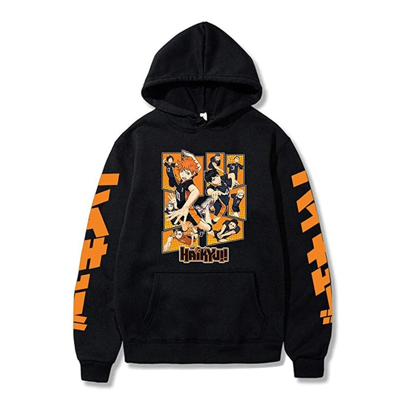 

2021 New Hoodie Women Haikyuu Cartoon print Sweatshirt Hoody Top Bag Hoodies Women goth Clothes Anime Hooded Long-sleeved Female
