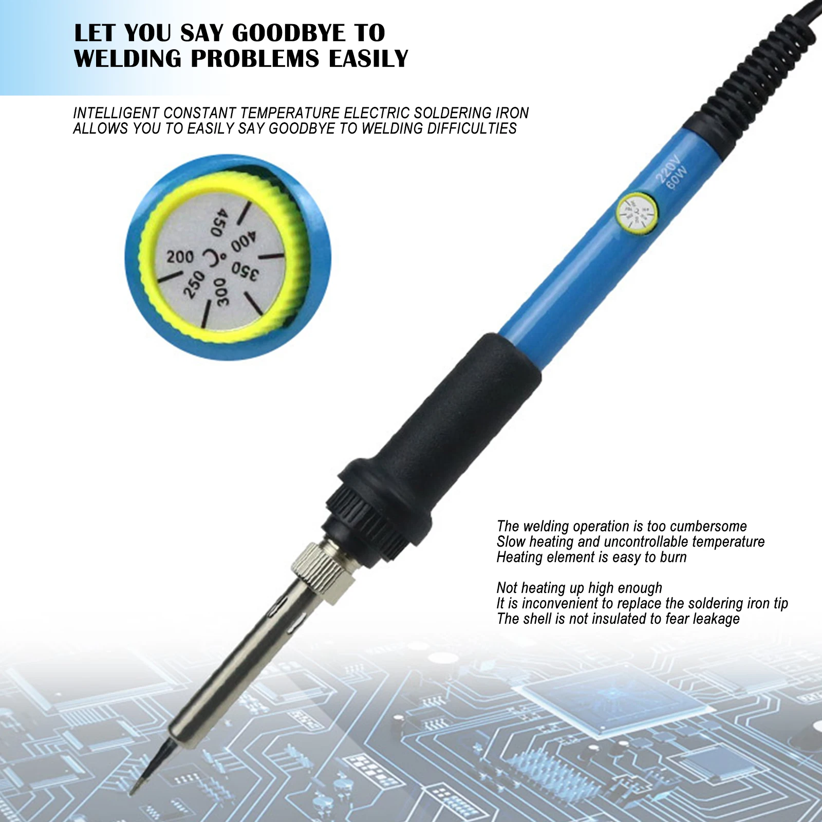 

220V/110V 80W Soldering Iron Kit Adjustable Temperature LCD Solder Welding Tools Ceramic Heater Soldering Tips Desoldering Pump