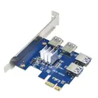 Райзер-карта PCIE PCI-E PCI Express с 1x на 16x1 на 4 USB 3,0 слота-концентратора, адаптер для майнинга биткоинов, устройств BTC, Новинка