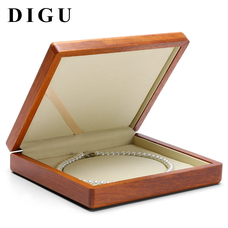 DIGU оптовая продажа роскошная шкатулка для украшений и ожерелий деревянная