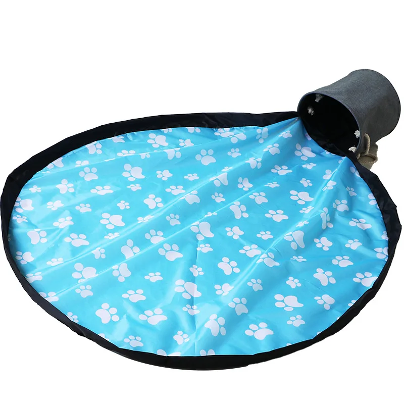 

Toy Storage Bag Foldable Basket Children Play Mat Oversized Cleanup Organizer Building Blocks Toys Storage Bucket Outdoor Mat