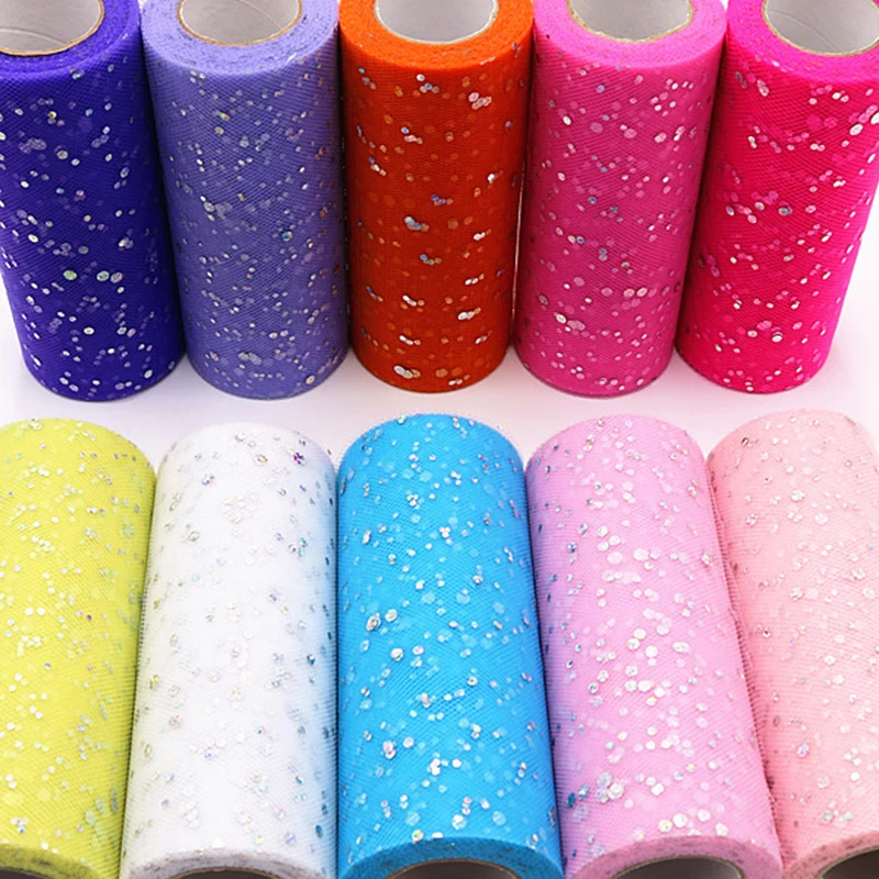 Блестящие Блестки тюль в рулонах фотолампа 25 ярдов 15 см фотоаксессуары сделай