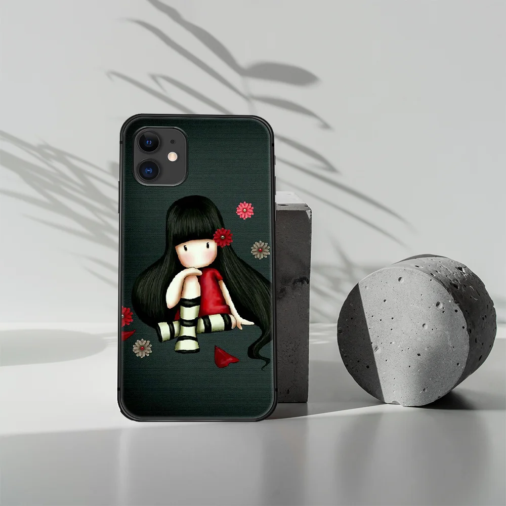 

Santoro Gorjuss Phone Case Cover Hull For iphone 5 5s se 2020 6 6s 7 8 12 mini plus X XS XR 11 PRO MAX black Cell Painting Prime