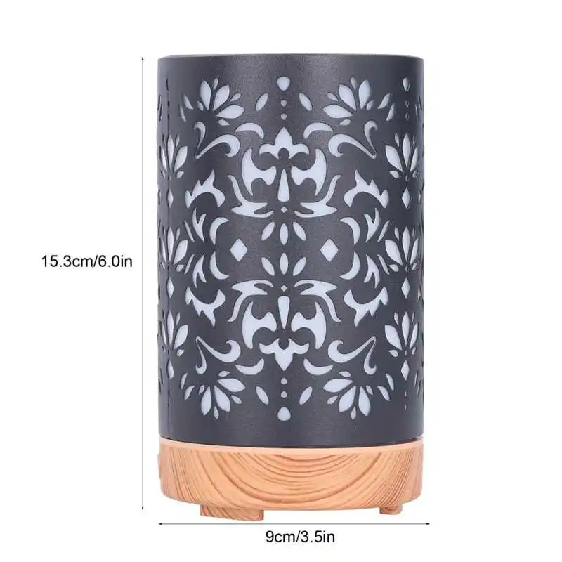 

100ml Aroma Diffuser Wrought Iron Humidifier Ultrasonic Aroma Diffuser with Colorful Light for Home EU 100 to 240V Ultrasonic