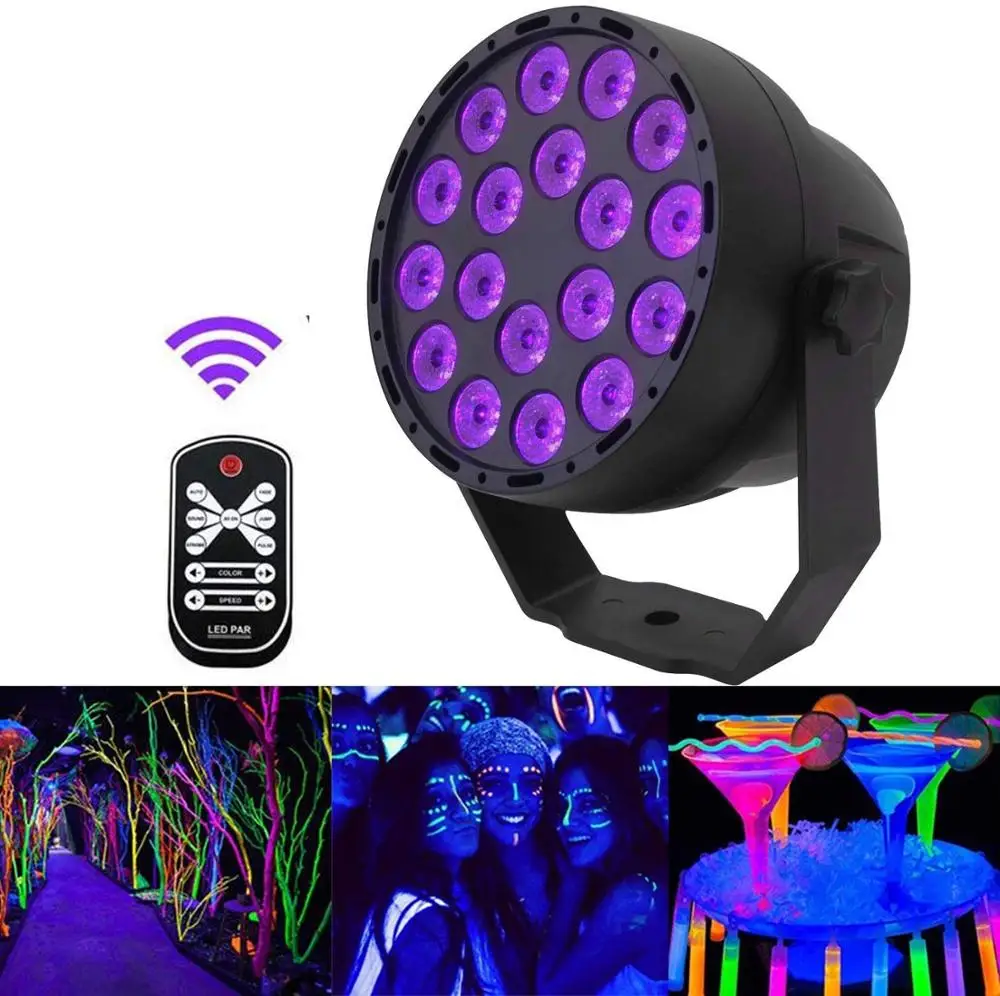 DMX512 Дискотека УФ светильник 18 светодиодов Ультрафиолетовый сценический эффект s