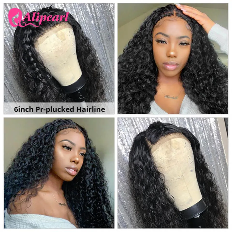 Парик из натуральных волос крупными волнами прозрачный 6x6 HD бразильские парики