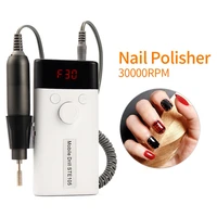 30000 rpm mini portable electric nail drill machine rechargeable electric nail file with led light drill for nail manicure tools