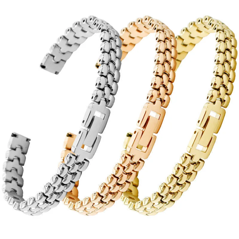 

Stainless steel watchband 6mm 8mm 10mm silver golden bracelet Replacement strap for size dial lady's fashion watch Bracelet