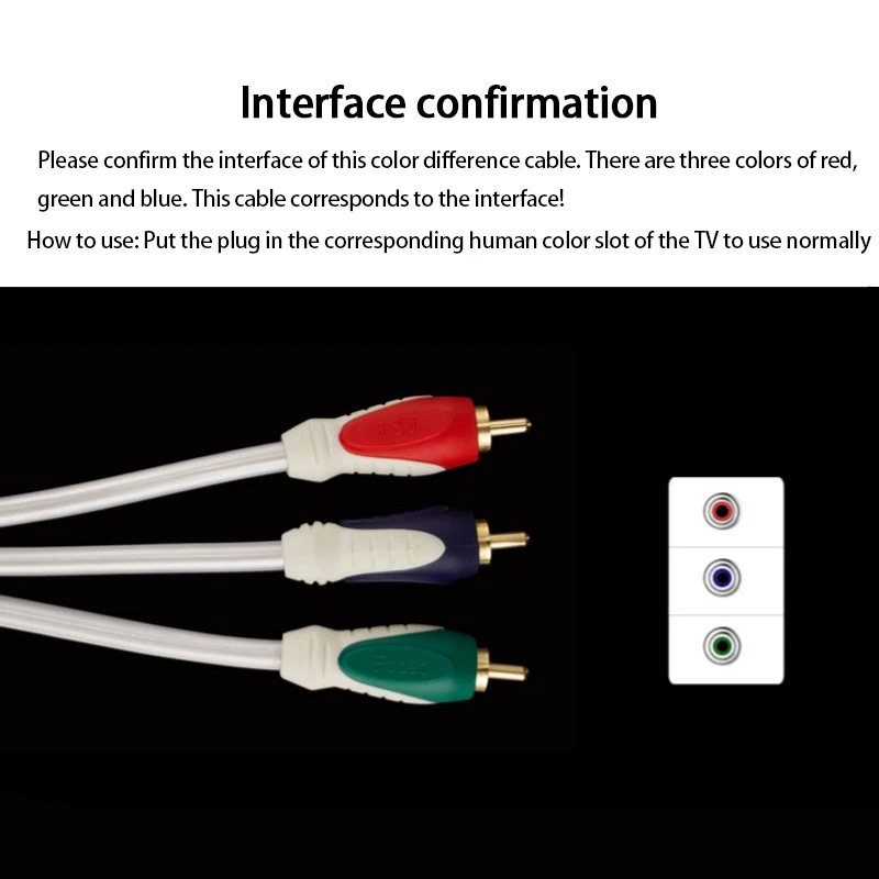 RGB компонентный кабель с цветовым отличием красный зеленый и синий шестиголовый