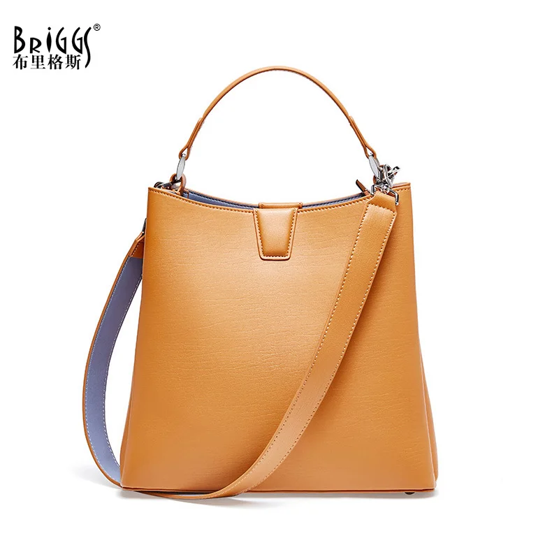 Женская сумка ведро из натуральной кожи однотонная|Сумки с ручками| |