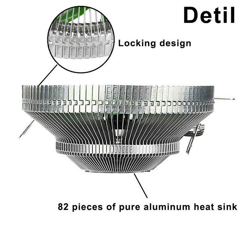 

2200RPM 12VDC 48CFM Mini CPU Fan Cooling Fan Heatsink Cooler Radiator for CPU VH99