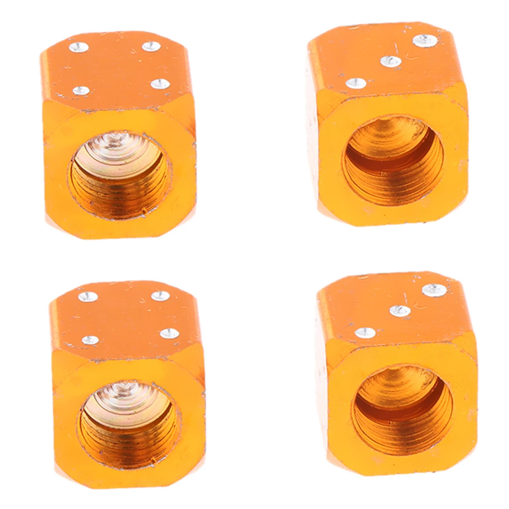 4 шт. Автомобильные колпачки клапана для шин Пылезащитная крышка оранжевый