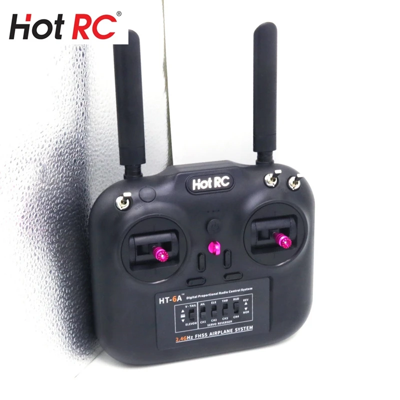 

HOT RC HT-6A 2.4G 6CH RC Transmitter FHSS & 6CH Receiver with Box for FPV Rc Drone/Airplane/Car/Boat