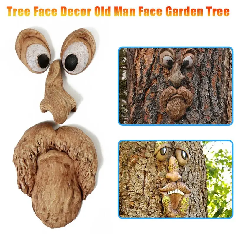 

Tree Face Decor Old Man Face Garden Tree Peephole Funny Whimsical Outdoor Decor Yard Garden Art