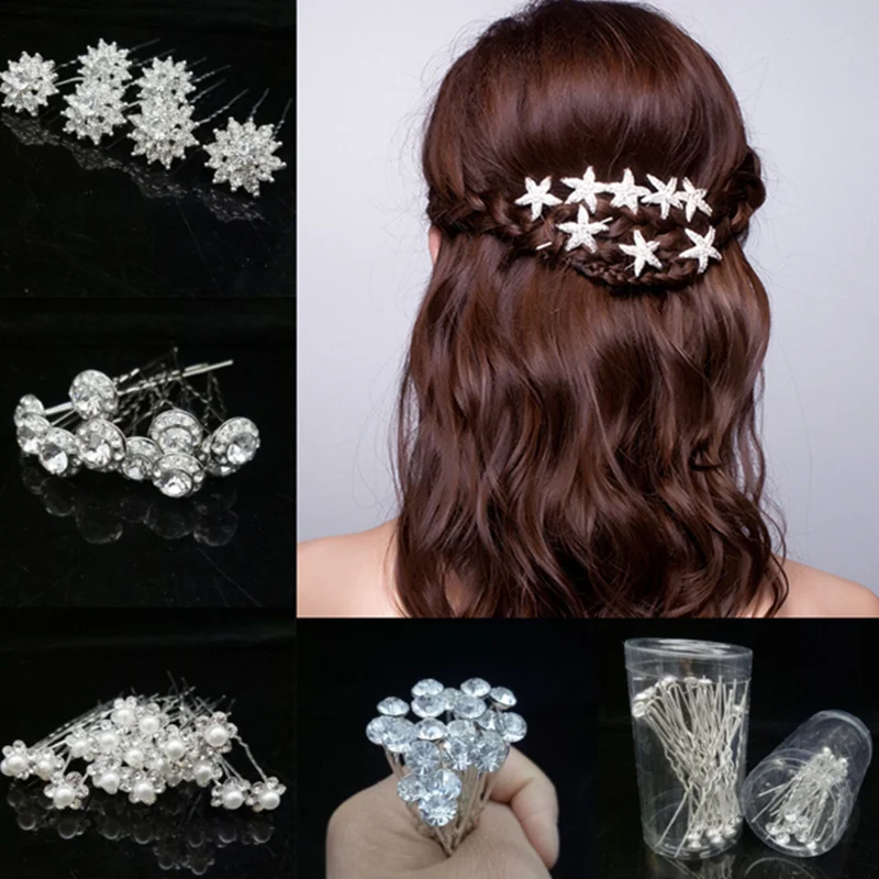 40 шт. свадебные заколки для волос с искусственным жемчугом цветочными морскими