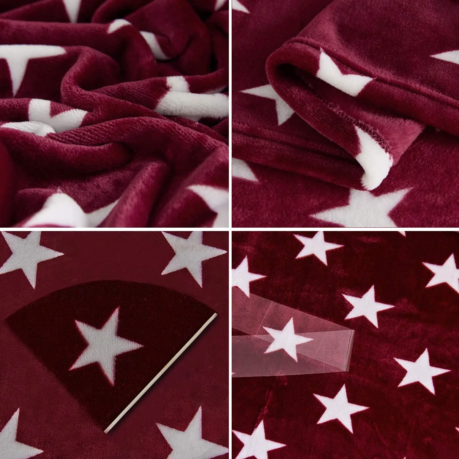 

Red Star Flannel Fleece Throw Blanket Super Soft Plush Microfiber Fuzzy Blanket Lightweight Fluffy Throw Blanket for Couch
